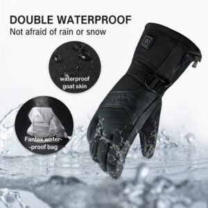 MOUNT TEC Explorer 3 Waterproof Heated Gloves for Women & Men Winter Thermal Gloves for Outdoor Activities Climbing Hiking Motorcycling (Black,XL)