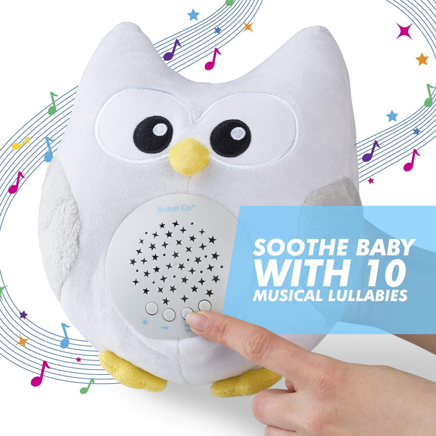 Bubzi Co Baby Footprint & Handprint Kit & Matching White Noise Owl Soother - Baby Girl Gifts & Baby Boy Gifts, Unique Baby Shower Gifts, Personalized Baby Gifts for Baby Registry & Nursery Decor