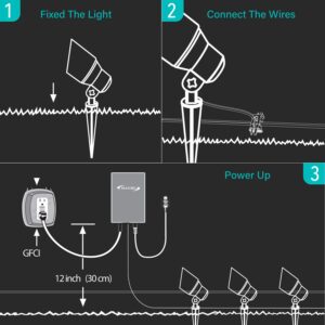 Malibu Low Voltage Floodlight LED Outdoor Landscape Lighting 12V Landscape Spotlight 6W Garden Light for Patio Yard 8Pack