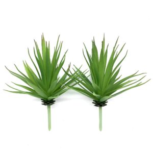 ebuyom 2 pcs artificial succulents plants real touch lifelike succulants plants faux greenery plants garden diy home office decoration ornament (agave)