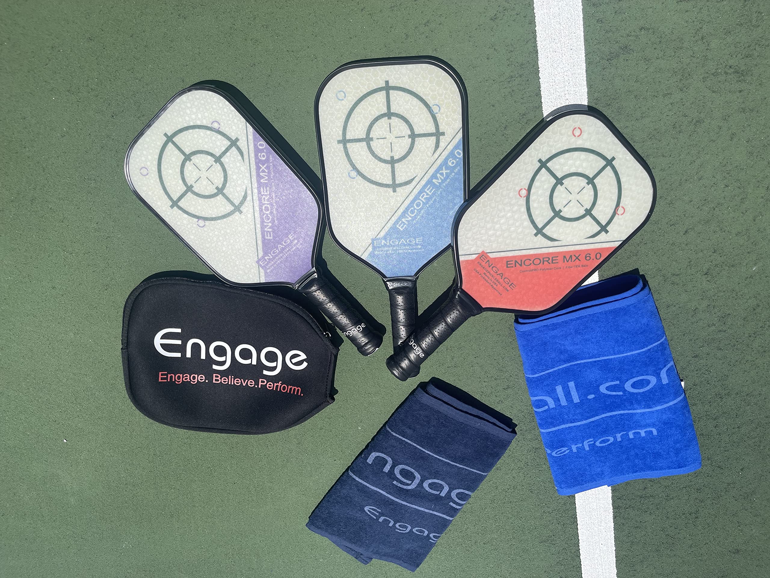 Engage Pickleball Encore MX 6.0 Pickleball Paddle - Pickleball Paddles with Thick Polymer Core - USAPA Approved Pickleball Paddles Pickleball Rackets for Adults - Lite (Purple)