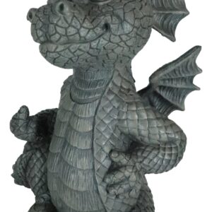 Ebros Keep Off Flip The Bird Rude Baby Dragon Sitting Statue 10" H Fairy Garden Faux Stone Resin Finish Guest Greeter Figurine