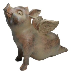 ebros peaceful zen yoga flying pig hog heavens statue rustic country piggy piglet porcine pigs fairy garden collectible figurine (cobra stretch pose)