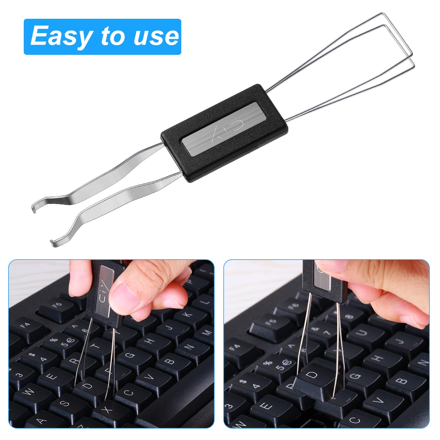 202 Pieces Keyboard O Rings Switch Puller Keycap Removal Tool Kit Includes Keyboard Puller Keycap Removal Tool Door Window Track Cleaning Brush 200 O Ring Switch Dampeners (Black, Transparent)