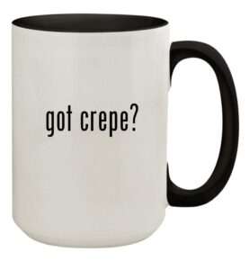 knick knack gifts got crepe? - 15oz ceramic colored inside & handle coffee mug cup, black