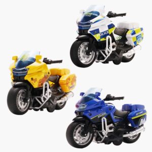 Gilumza Pull Back Motorcycle Toys, Tiny Gift with Music Lighting, Police Motorcycles Toy for Boys Kids Age 3 4 5 6 7 8 Year Old (Blue)