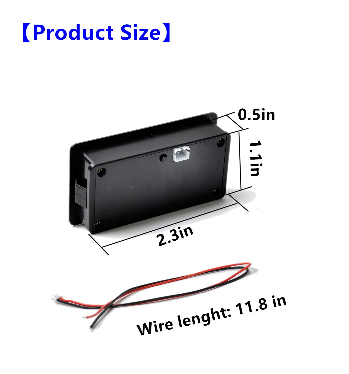 QJFCare Flash Alarm Blue LCD Waterproof Battery Capacity Monitor Gauge Meter,12V/24V/36V/48V Lead Acid Battery Status Indicator,Lithium Battery Capacity Tester Voltage Meter Monitor