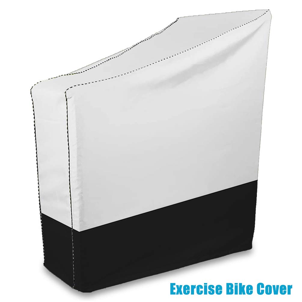 EPCOVER Exercise Bike Cover Indoor,Protective Cover for Upright Indoor Cycling Bike with Zipper Waterproof and Dustproof(Silver-Black,Large)