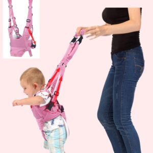 VOOADA Removable Baby Walker Assistant Toddler Leash Kids Walking Baby Belt Child Safety Harness Leash Infant Baby Moon Walk Belt (Red)