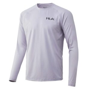HUK Men's Pursuit Long Sleeve Sun Protecting Fishing Shirt, Huk'd Up-Lavender Blue, X-Large