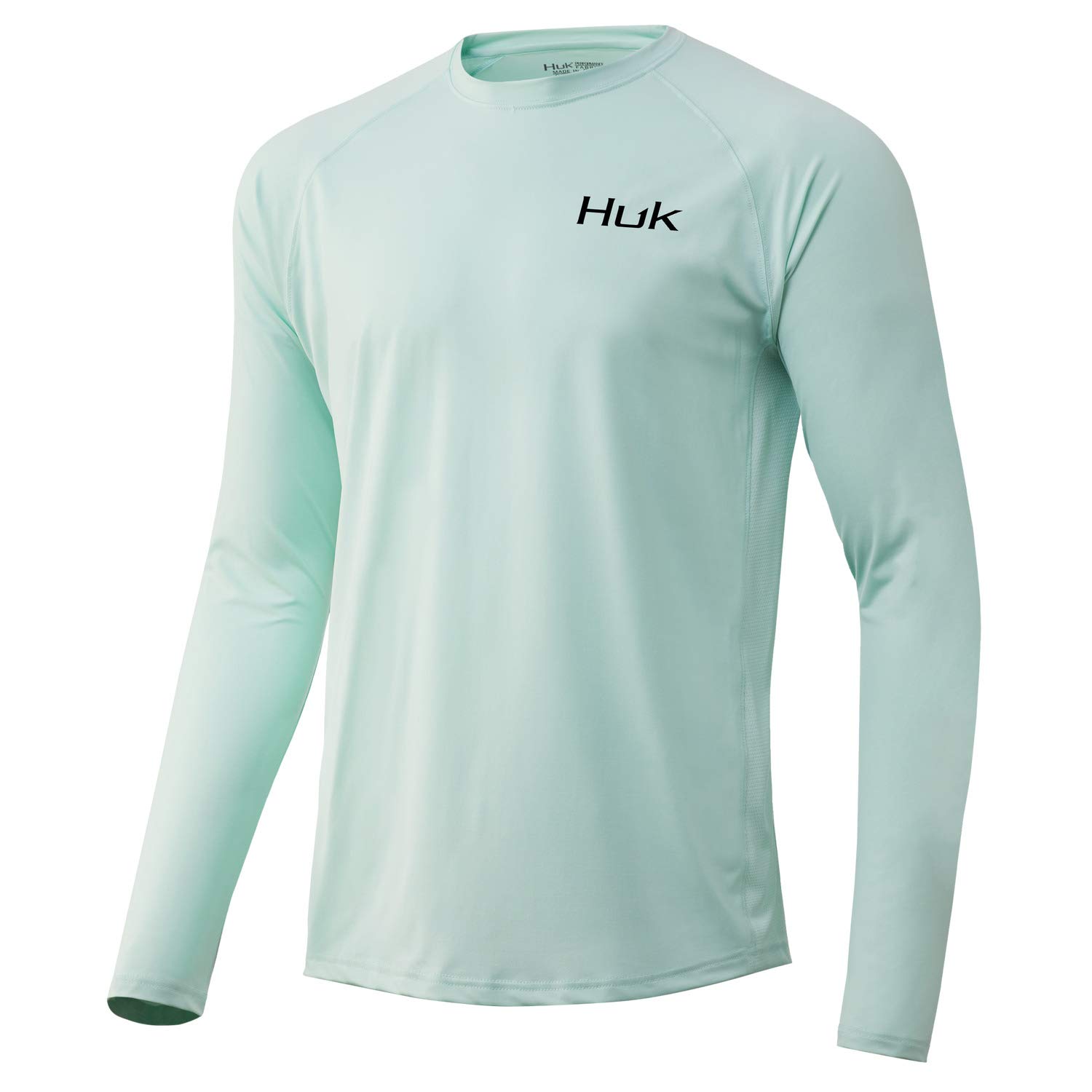HUK Men's Pursuit Long Sleeve Sun Protecting Fishing Shirt, Huk'd Up-Seafoam, Medium