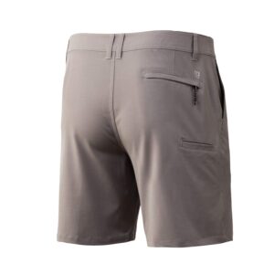 HUK Men's Waypoint 7.5" Quick-Drying Fish & Swim Shorts, Gray, 30