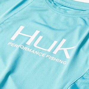 HUK Kids' Pursuit Long Sleeve Sun Protecting Fishing Shirt, Blue Radiance, Small