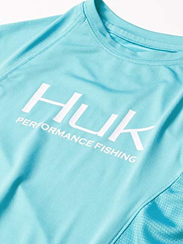 HUK Kids' Pursuit Long Sleeve Sun Protecting Fishing Shirt, Blue Radiance, Small