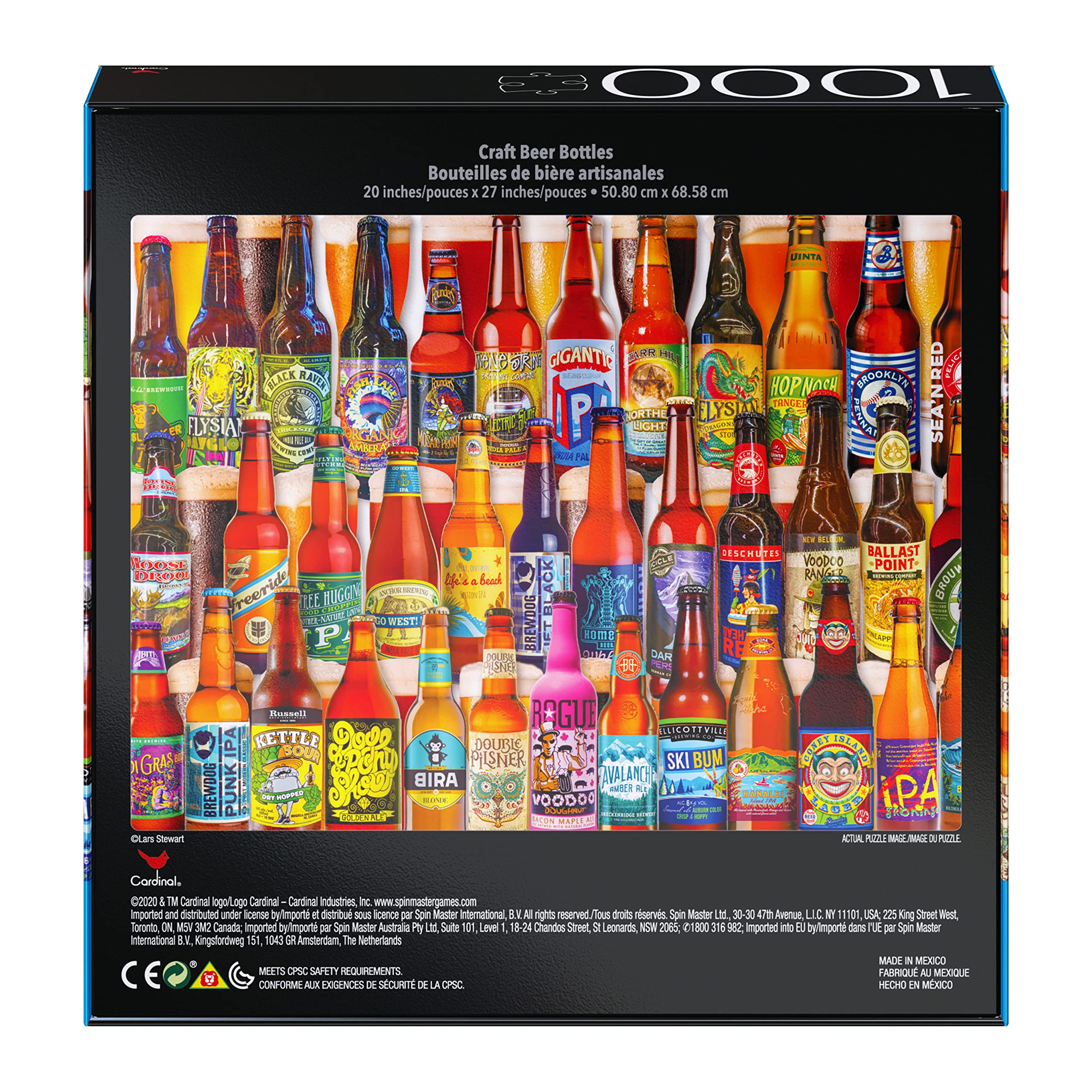 2-Pack of 1000-Piece Jigsaw Puzzles, for Adults, Families, and Kids Ages 8 and Up, Perfume Bottles and Craft Beer Bottles