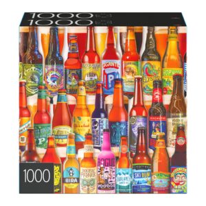 2-Pack of 1000-Piece Jigsaw Puzzles, for Adults, Families, and Kids Ages 8 and Up, Perfume Bottles and Craft Beer Bottles