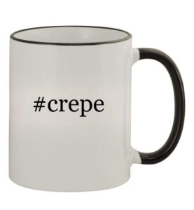 knick knack gifts #crepe - 11oz colored handle and rim coffee mug, black