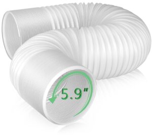 air conditioner exhaust vent hose - 5.9" diameter, 80" length, angooni universal counter-clockwise air vent compatible with honeywell, whynter, frigidaire, lg, delonghi toshiba, delonghi, jhs