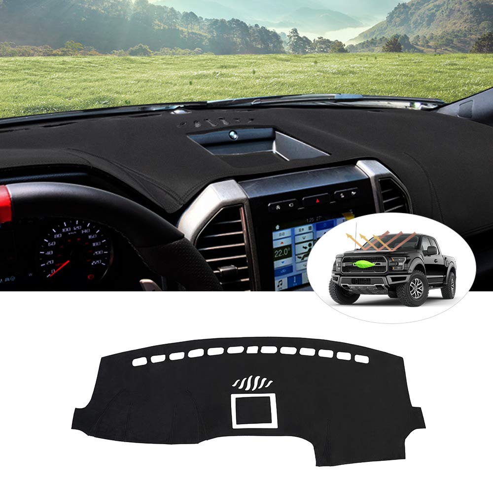 Cartist Dashboard Cover Mat for 2015-2018 2019 2020 Ford F-150 F150 Accessories Dash Cover Flannel Dash Mat Sunshade Glare UV Rays Protector(Without HUD)