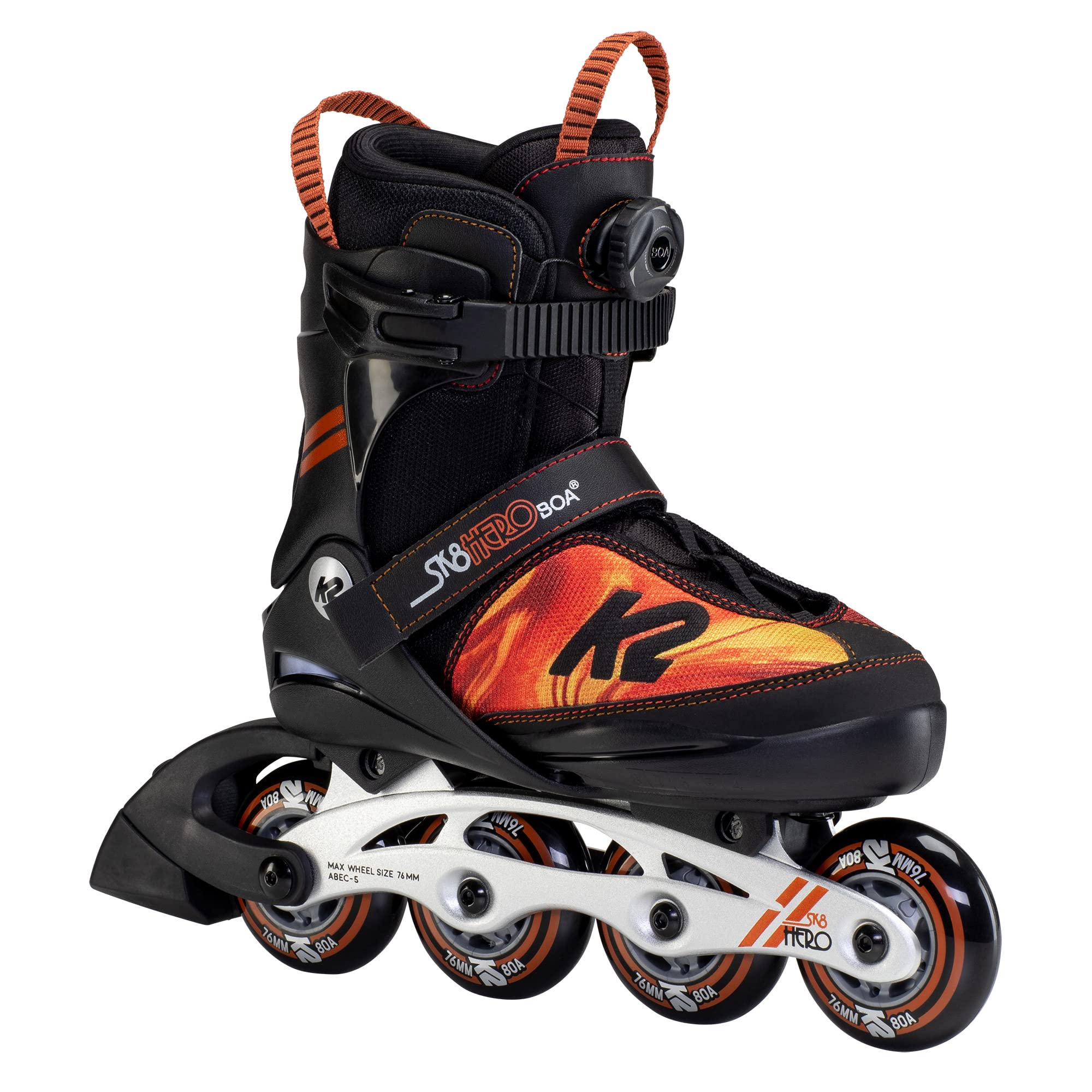 K2 Skate SK8 Hero BOA ALU, Orange_Swirl, 4-8