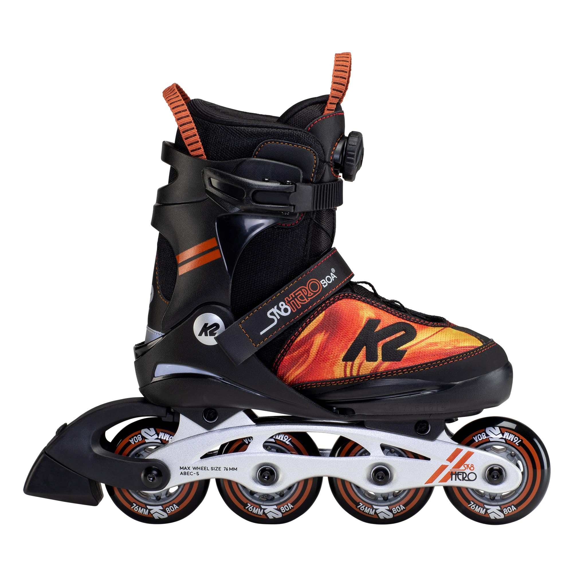 K2 Skate SK8 Hero BOA ALU, Orange_Swirl, 4-8