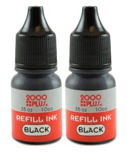 2000 plus ink refill for pre-inked stamps and stamp pads, black .35 oz each – black (090689)