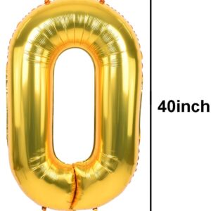 TONIFUL 40 Inch Gold Large Numbers Balloon 0-9 Birthday Party Decorations,Foil Mylar Big Number Balloon Digital 2 for Birthday Party,Wedding, Bridal Shower Engagement Photo Shoot, Anniversary