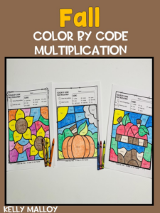 fall multiplication color by number
