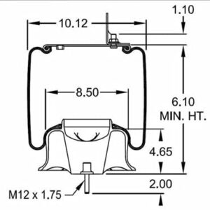 2 pack of TORQUE Air Spring Bag for Volvo Trucks (Replaces Firestone 8829, W01-358-8829 & Goodyear 1R12-405, Volvo 20505399) (2 x TR8829)