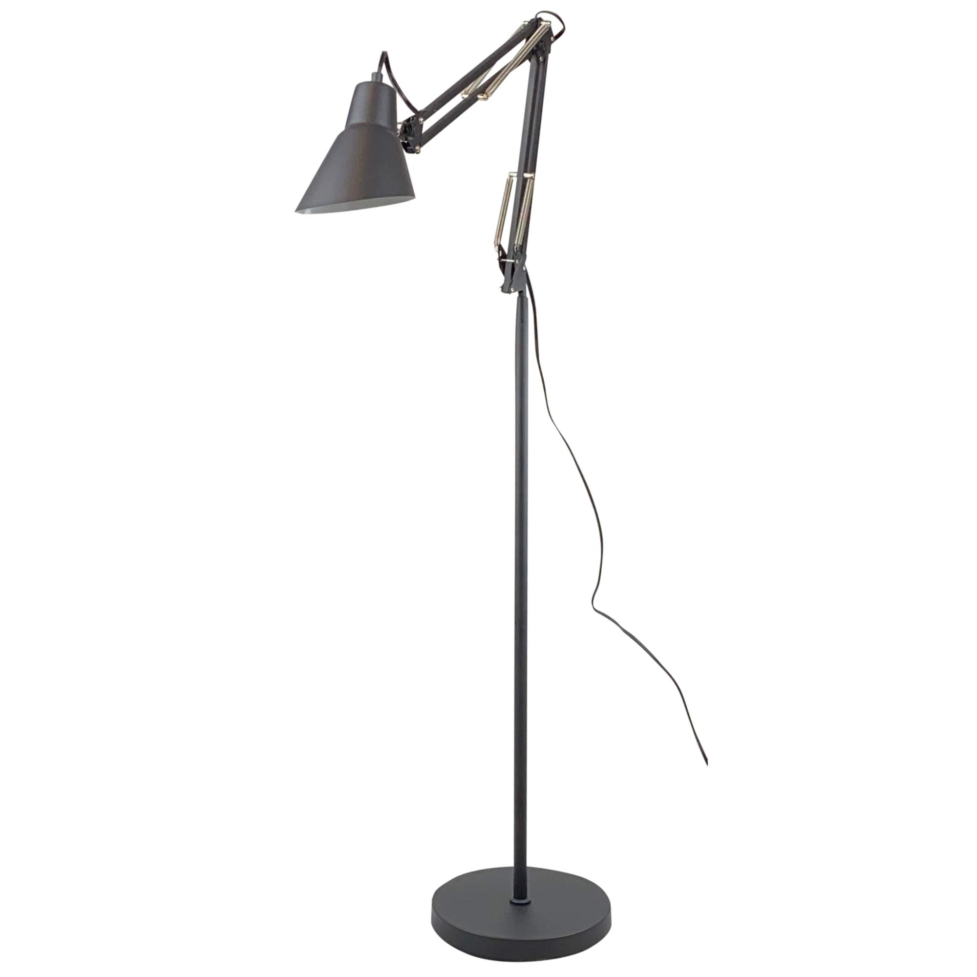 Architect Reading Floor Lamp by Light Accents Adjustable Arm Bright Standing Lamp Showroom Quality 65" Tall (Black)