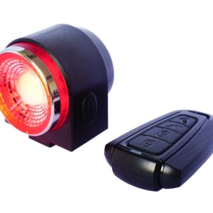 Wireless Bike Alarm w/Smart Taillight: Anti-Theft Alarm w/Remote; Auto On/Off Taillight w/New Burst Strobe Mode for Daytime; Deceleration Warning; Wireless Electric Horn & Bike Finder.