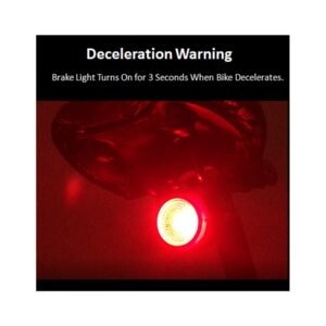 Wireless Bike Alarm w/Smart Taillight: Anti-Theft Alarm w/Remote; Auto On/Off Taillight w/New Burst Strobe Mode for Daytime; Deceleration Warning; Wireless Electric Horn & Bike Finder.