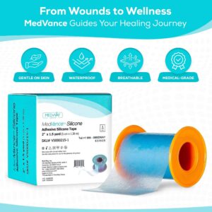 MedVance Silicone Tape 2" Wide Soft with Perforation and Cuttable (1 Pack, 5 Yards)…