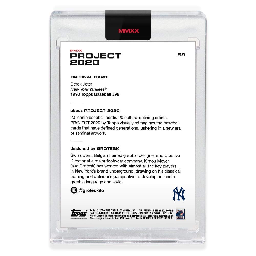 Topps Project 2020 Baseball Card #59 1993 Derek Jeter by Grotesk - Only 6,511 made!