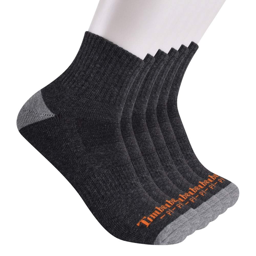 Timberland PRO mens Timberland Pro Men's Performance Quarter Length 1/2 Cushion 6-pack Casual Socks, Charcoal Heather, Large US