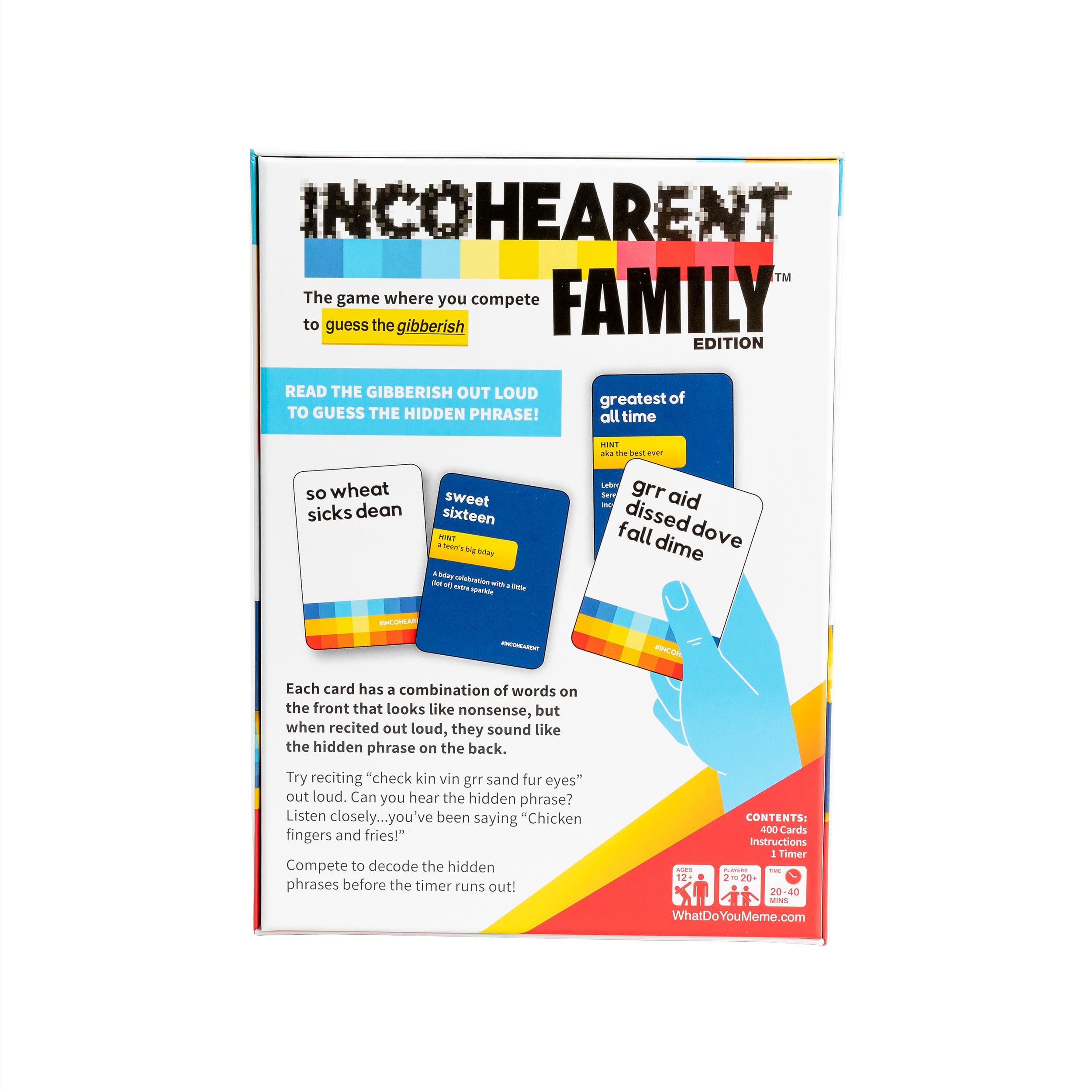 WHAT DO YOU MEME? Incohearent Family Edition - The Family Game Where You Compete to Guess The Gibberish - Family Card Games for Kids and Adults, Easter Family Games