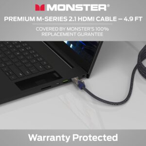 Monster M-Series 3000 Certified Premium 8K High Speed - 2.1, 4K 120Hz , 48 Gbps- HDMI Cables for Apple TV, Roku, Smart TV, Laptop, Montior - 4.9 ft