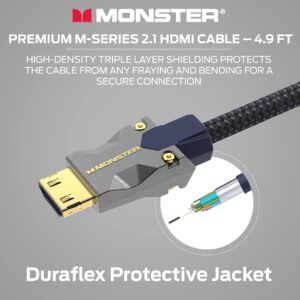 Monster M-Series 3000 Certified Premium 8K High Speed - 2.1, 4K 120Hz , 48 Gbps- HDMI Cables for Apple TV, Roku, Smart TV, Laptop, Montior - 4.9 ft