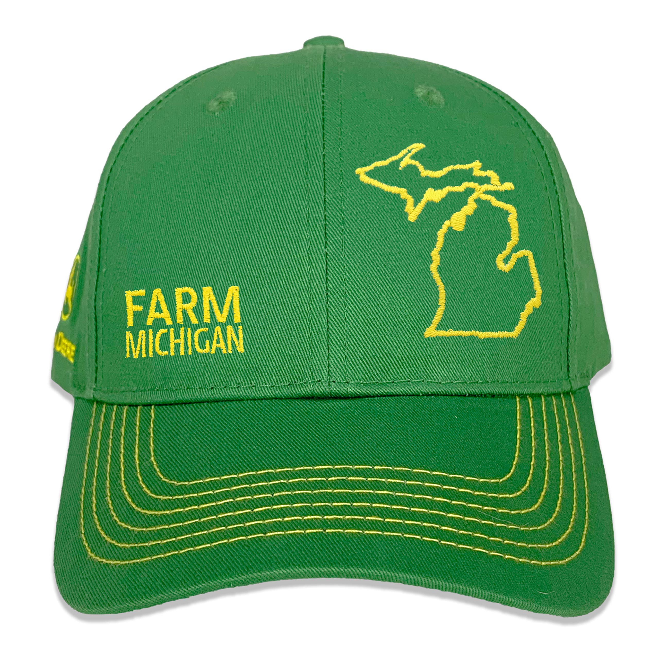 John Deere Farm State Pride Full Twill Hat-Green and Yellow-Michigan