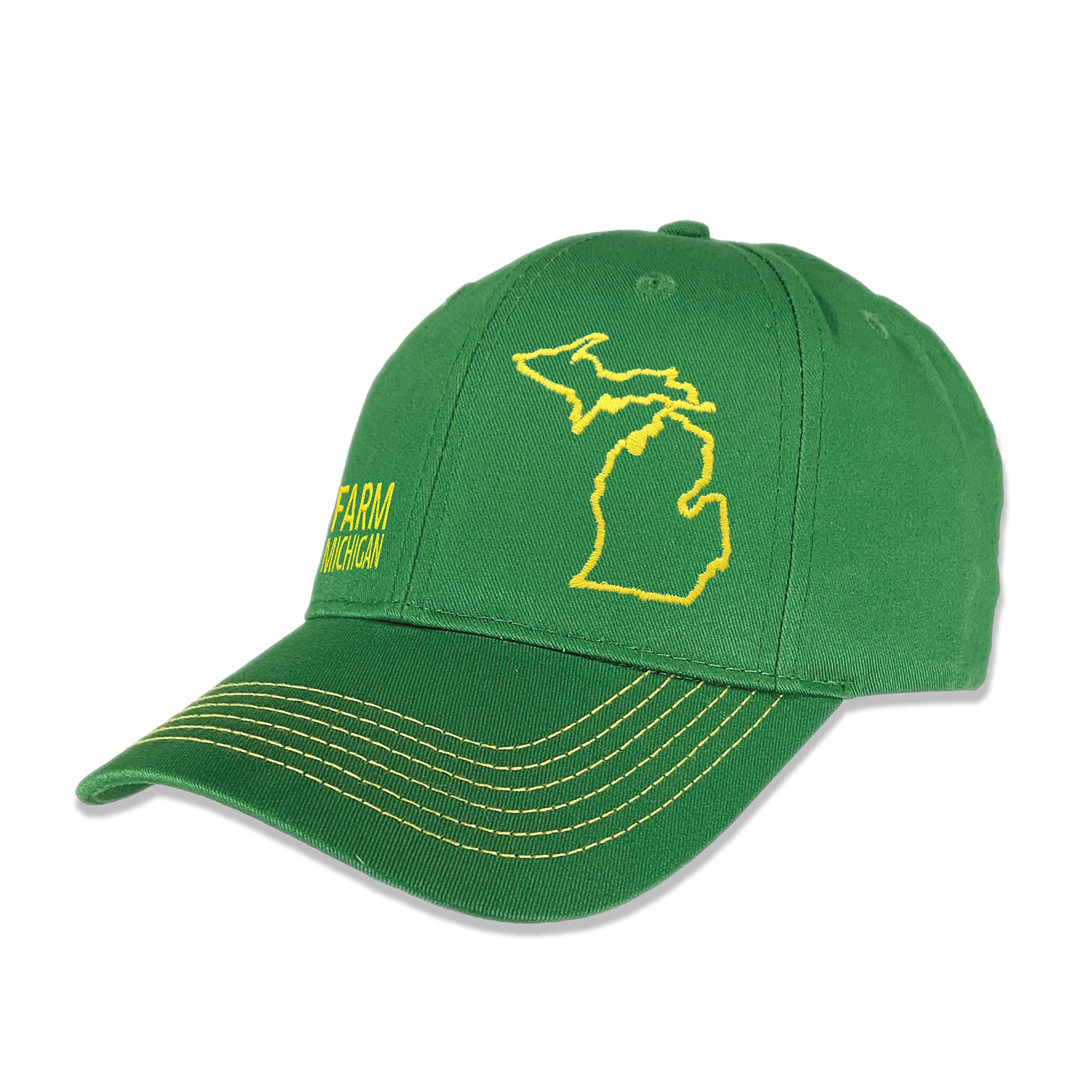 John Deere Farm State Pride Full Twill Hat-Green and Yellow-Michigan