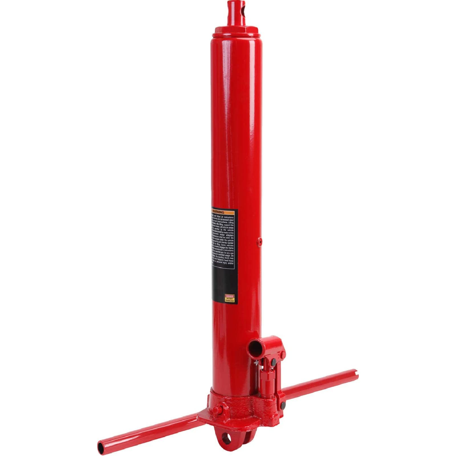 Big Red 3 Ton Hydraulic Long Ram Jack with Single Piston Pump and Clevis Base (Fits: Garage/Shop Cranes, Engine Hoists, and More) w/Handle, Red, A41417R