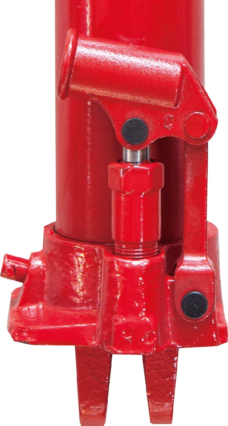 Big Red 3 Ton Hydraulic Long Ram Jack with Single Piston Pump and Clevis Base (Fits: Garage/Shop Cranes, Engine Hoists, and More) w/Handle, Red, A41417R