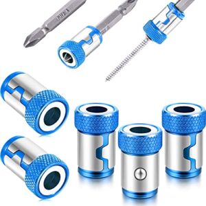 5 pieces magnetic screw ring bit magnetizer ring metal magnetizer screw, removable for 1/4 inch/ 6.35 mm hex screwdriver and power bits (blue)