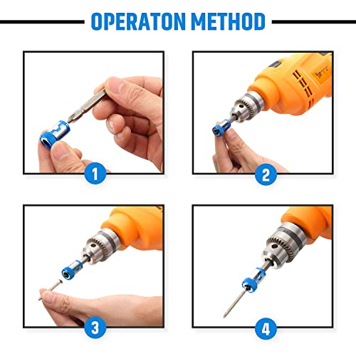 5 Pieces Magnetic Screw Ring Bit Magnetizer Ring Metal Magnetizer Screw, Removable for 1/4 Inch/ 6.35 mm Hex Screwdriver and Power Bits (Blue)