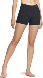 tsla women's high waisted bike shorts, workout running yoga shorts with pocket, athletic stretch exercise shorts, 3'' black, medium