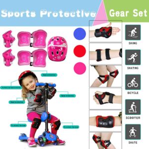 Women's Accessories FarJing 1Set 7PCS Children Protective Safeguard Knee Elbow Helmet Wrist Gear Pads Roller Cover Support for Outdoor Sports Bike Cycling Skateboard Skating Skate