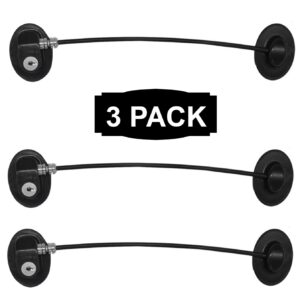 3 pack refrigerator door locks with 6 keys, file drawer lock, freezer door lock and child safety cabinet lock by rezipo black