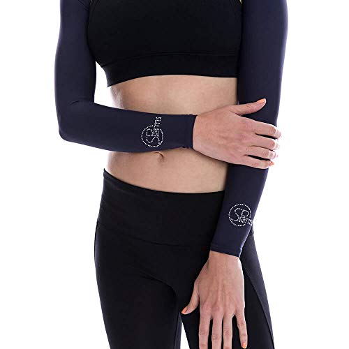 SParms Golf- Unisex Sun Shoulder Wrap Sleeves (Crystal Logo) Navy Size Extra Large Navy Extra Large