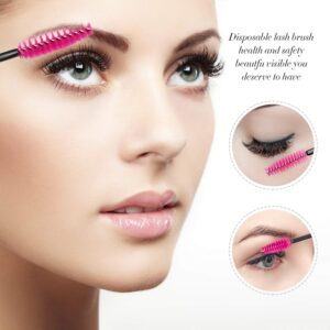 300 Pcs Disposable Mascara Wand Eyelash Brush for EyeLash Extension Supplie(Red)