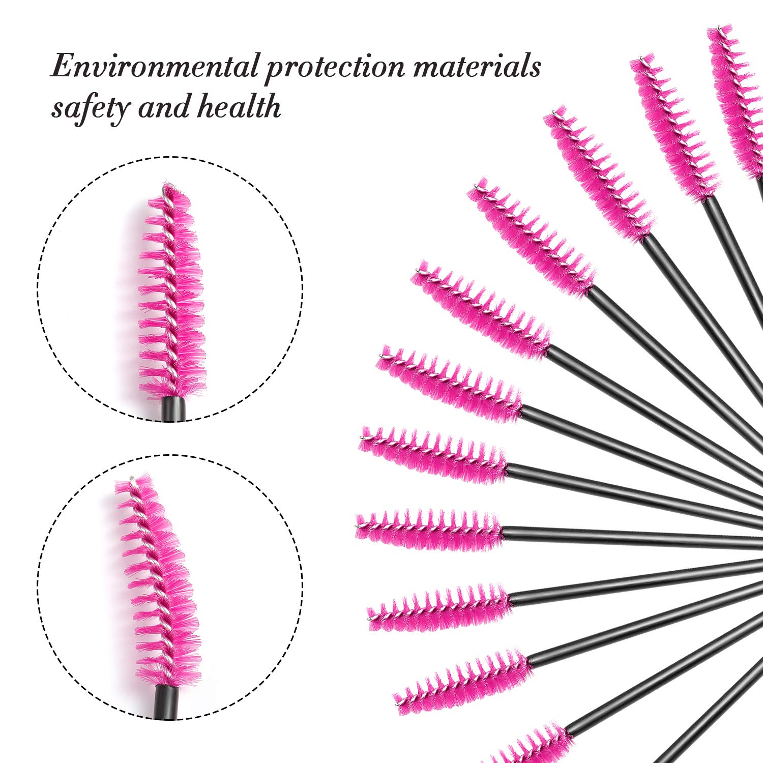 300 Pcs Disposable Mascara Wand Eyelash Brush for EyeLash Extension Supplie(Red)